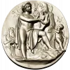 Lyre Player High-Relief Medallion STL
