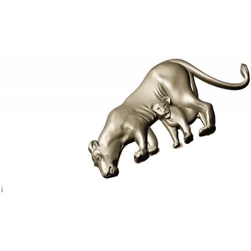 Lioness with Cub bas-relief STL - 3D model for CNC milling