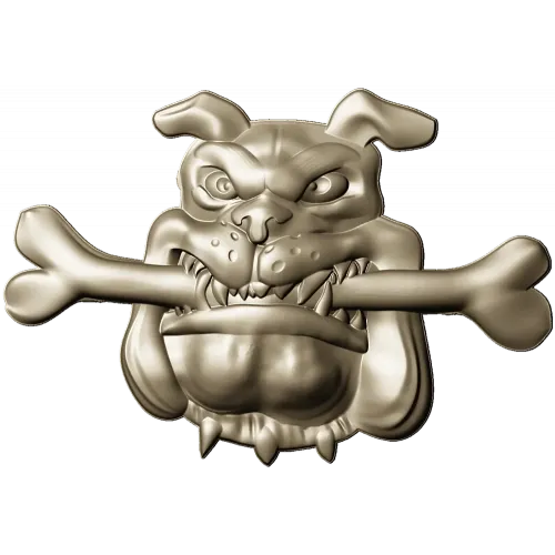 Мультяшный бульдог с косточкой - STL 3D модель для ЧПУ
