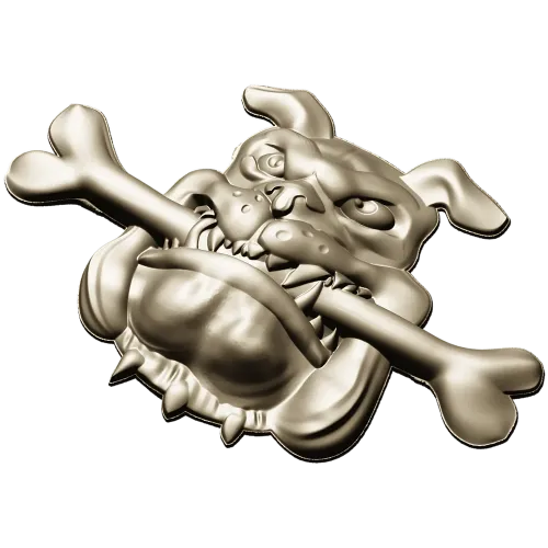 Мультяшный бульдог с косточкой - STL 3D модель для ЧПУ