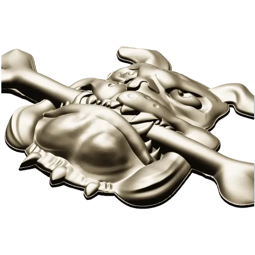 Мультяшный бульдог с косточкой - STL 3D модель для ЧПУ