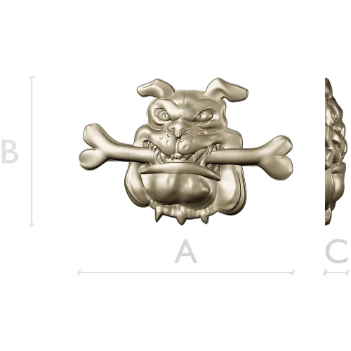 Мультяшный бульдог с косточкой - STL 3D модель для ЧПУ