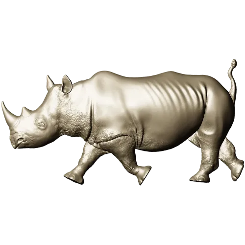 Rhinoceros High-Relief 3D STL for CNC Carving