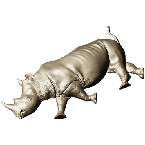 Rhinoceros High-Relief 3D STL for CNC Carving