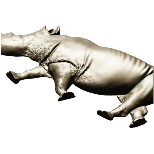 Rhinoceros High-Relief 3D STL for CNC Carving