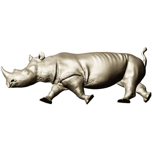 Rhinoceros High-Relief 3D STL for CNC Carving
