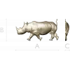 Rhinoceros High-Relief 3D STL for CNC Carving