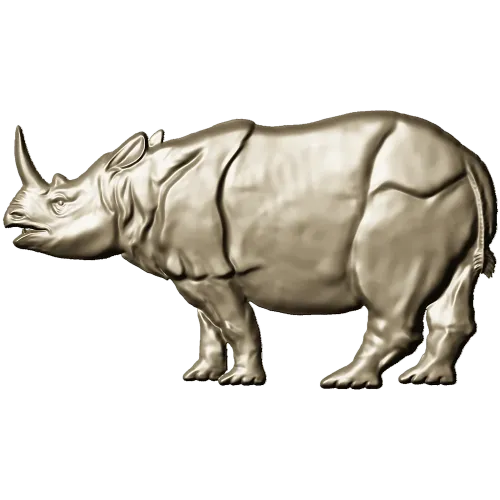 Рельефный носорог - 3D модель STL для ЧПУ