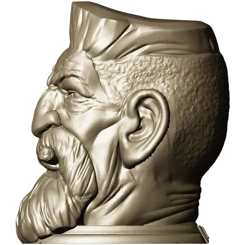 3D модель STL - Бородач-охотник (бюст)