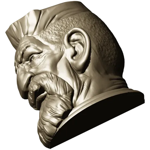 3D модель STL - Бородач-охотник (бюст)