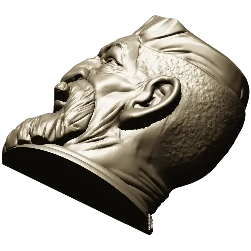 3D модель STL - Бородач-охотник (бюст)
