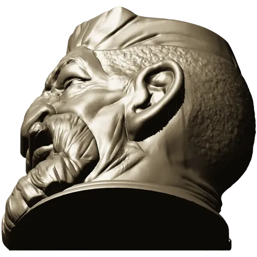 3D модель STL - Бородач-охотник (бюст)