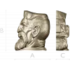 3D модель STL - Бородач-охотник (бюст)