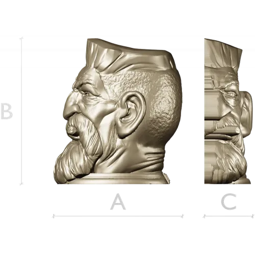3D модель STL - Бородач-охотник (бюст)