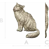 Fluffy Sitting Cat - CNC-ready STL Relief