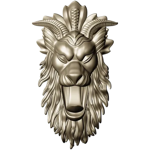 Mythic Chimera Head STL - High-Relief 3D Model for CNC