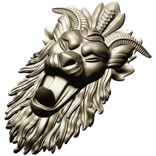 Mythic Chimera Head STL - High-Relief 3D Model for CNC