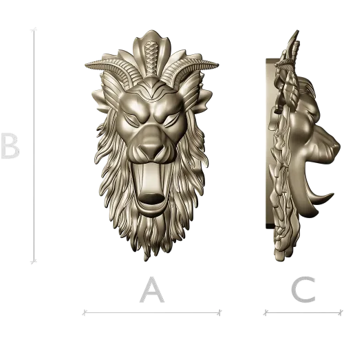 Mythic Chimera Head STL - High-Relief 3D Model for CNC