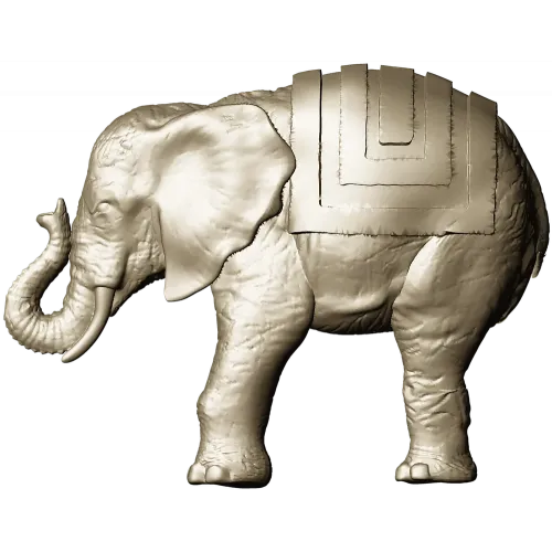 3D модель слона в формате STL для ЧПУ - реалистичная скульптура с попоной
