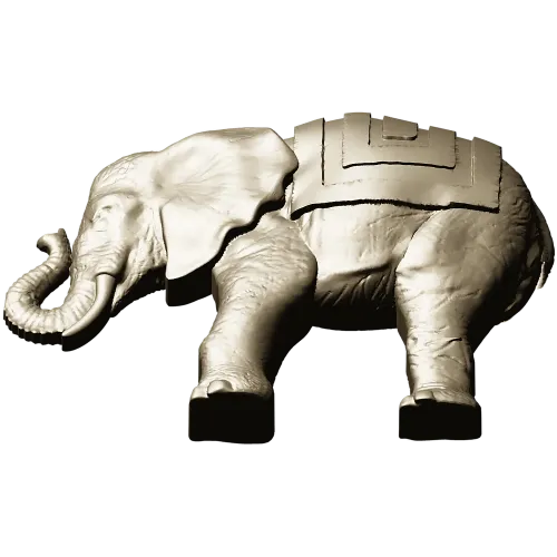 3D модель слона в формате STL для ЧПУ - реалистичная скульптура с попоной