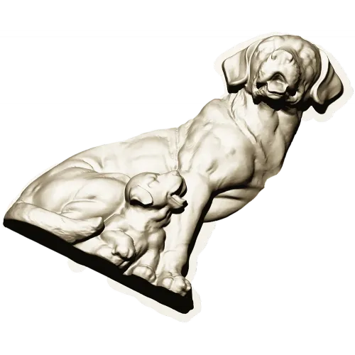 Devoted Retriever - detailed STL 3D model for CNC carving