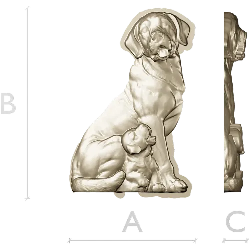 Devoted Retriever - detailed STL 3D model for CNC carving