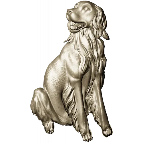 Sitting Dog Relief STL for CNC Wood Carving