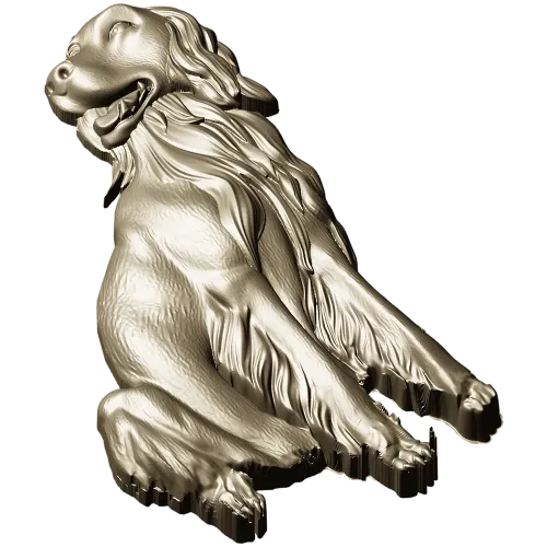 Sitting Dog Relief STL for CNC Wood Carving