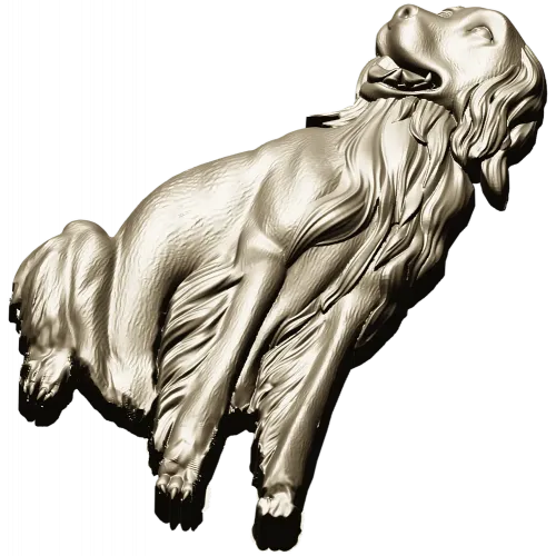 Sitting Dog Relief STL for CNC Wood Carving
