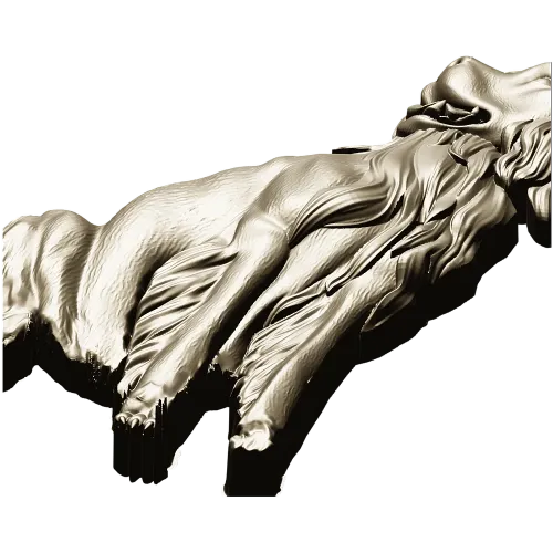 Sitting Dog Relief STL for CNC Wood Carving