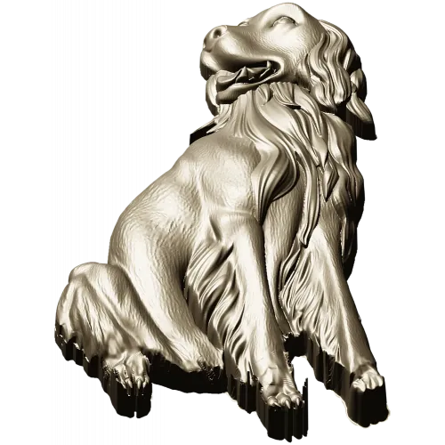 Sitting Dog Relief STL for CNC Wood Carving
