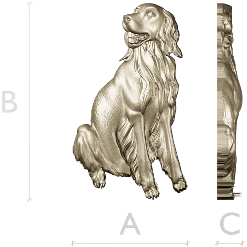 Sitting Dog Relief STL for CNC Wood Carving