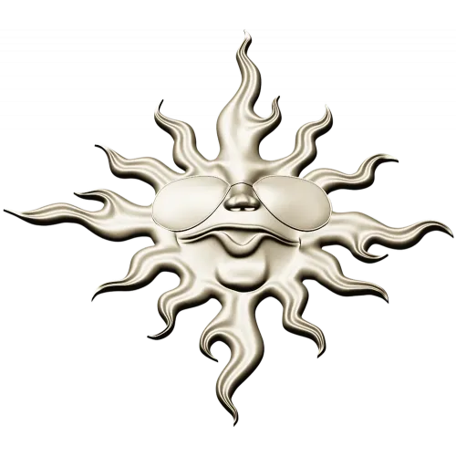 Sunface with Sunglasses - high-relief 3D STL model for CNC carving