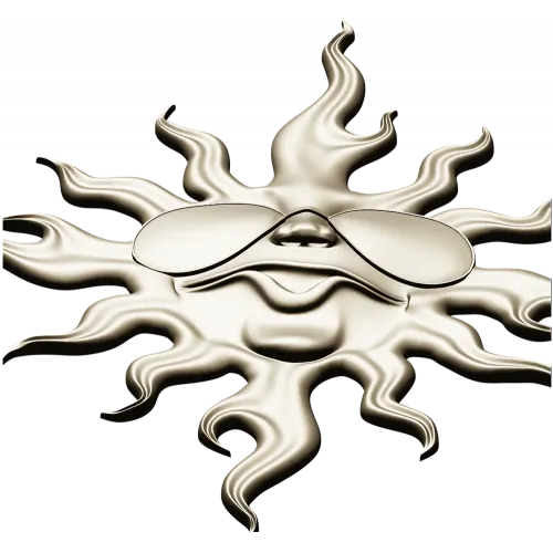 Sunface with Sunglasses - high-relief 3D STL model for CNC carving