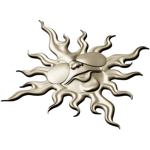 Sunface with Sunglasses - high-relief 3D STL model for CNC carving