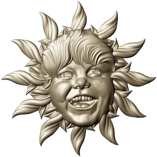 Radiant Sunling - Sun Face High-Relief STL