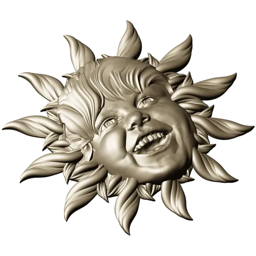 Radiant Sunling - Sun Face High-Relief STL