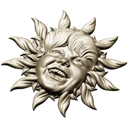 Radiant Sunling - Sun Face High-Relief STL