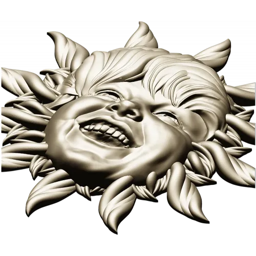 Radiant Sunling - Sun Face High-Relief STL