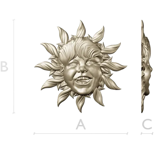 Radiant Sunling - Sun Face High-Relief STL