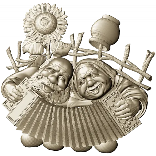 Sunny Accordion Elders - STL 3D model for CNC relief carving