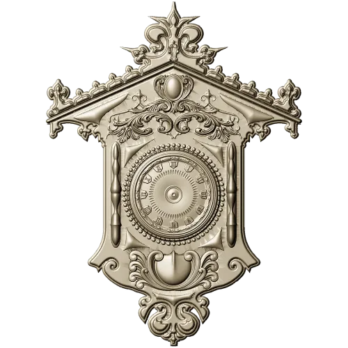 Ornate Wall Clock STL Model for CNC Milling