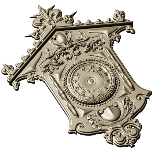 Ornate Wall Clock STL Model for CNC Milling