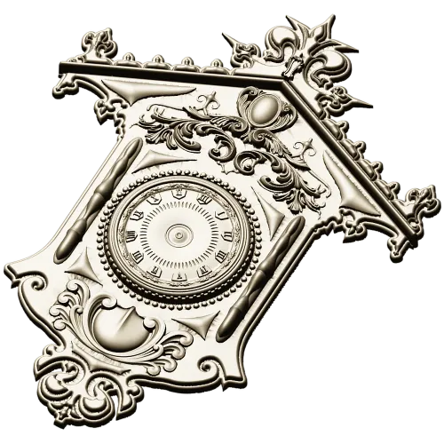 Ornate Wall Clock STL Model for CNC Milling