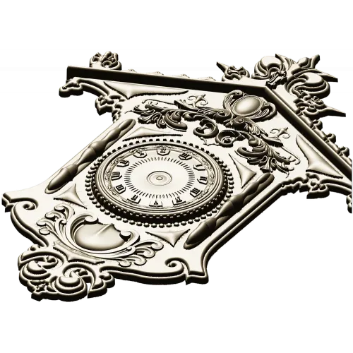Ornate Wall Clock STL Model for CNC Milling