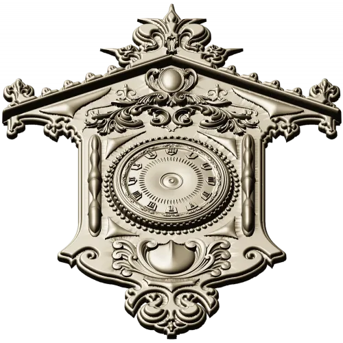 Ornate Wall Clock STL Model for CNC Milling