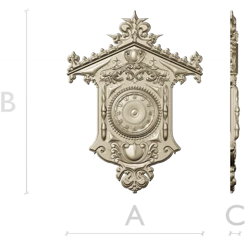 Ornate Wall Clock STL Model for CNC Milling
