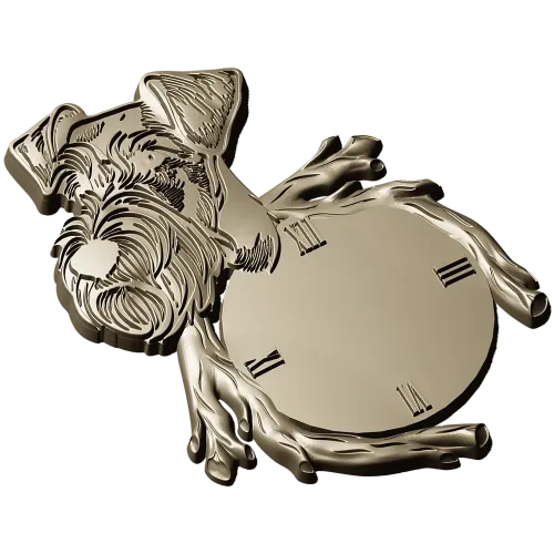 Detailed Dog-Themed Wall Clock STL 3D Model for CNC Milling