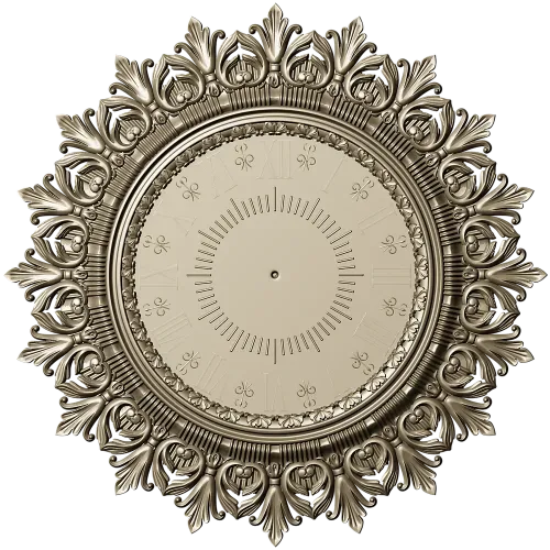 Ornate Classic Clock Face STL Model for CNC Milling