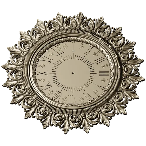Ornate Classic Clock Face STL Model for CNC Milling
